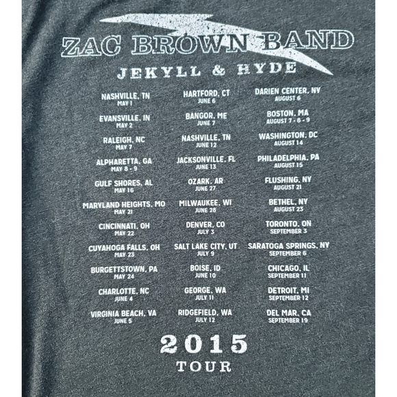 Zac Brown Band Jekyll & Hyde 2015 Concert Tee L - Picture 6 of 6